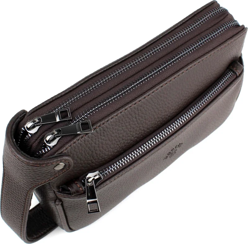 ديرسي كلوب Men's Brown Luxury Travel Daily Multi-Compartment Portfolio Bag Clutch Bag