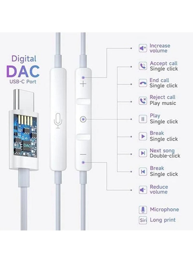 VOLT In-Ear Earphones with USB-C,Wired Earbuds with Built-in Remote to Control Music,Phone Calls and Volume,In-ear Headphones for iPhone 16/15 Pro Max,iPad Pro/Air,Samsung - Image 3
