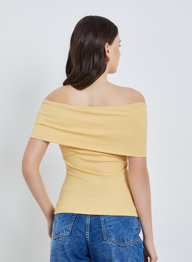 ستايلي بلوزة ضيق مضلع بأكتاف مكشوفة - Image 4
