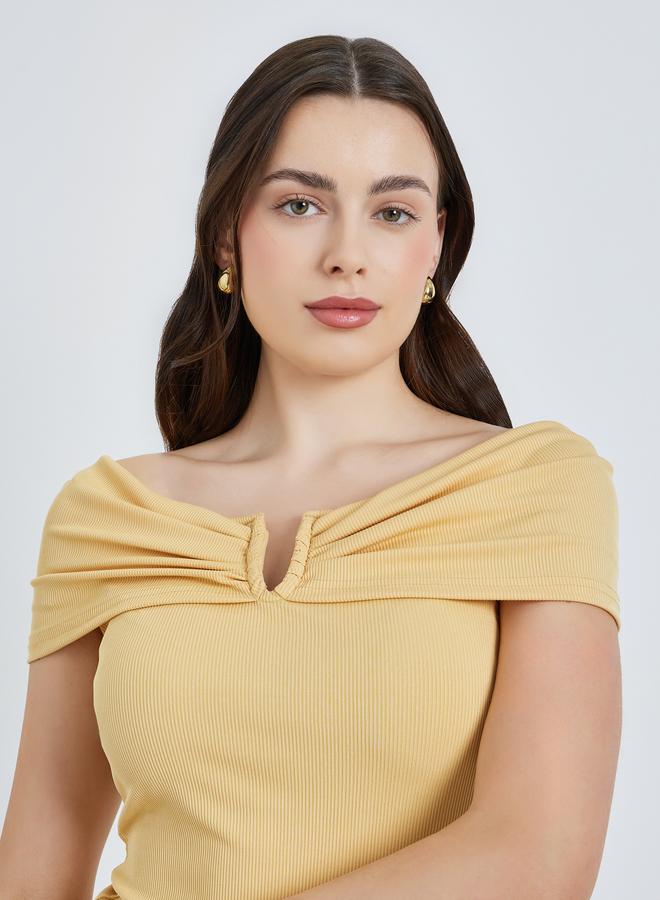 ستايلي بلوزة ضيق مضلع بأكتاف مكشوفة - Image 5