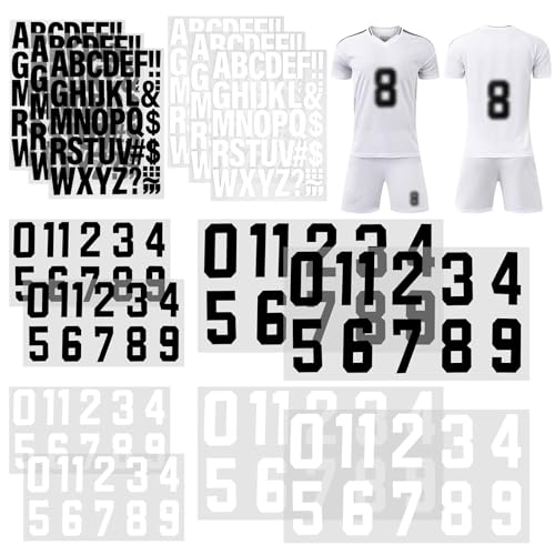 WAYASDCU 358 Pcs Iron on Letters and Numbers 8 Inch and 3 Inch Heat Transfer Numbers with 2 Inch iron on letters for clothing Jersey Numbers for Sports TShirts Team Uniform DIY Craft for Football Basketball - Image 1
