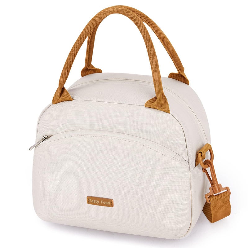 Kunoli Insulated Lunch Bags for Women for Work White Lunch Bag for WomenSmall Cool Bags for LunchReusable Leakproof Ladies Lunch Bag for Work Picnic School