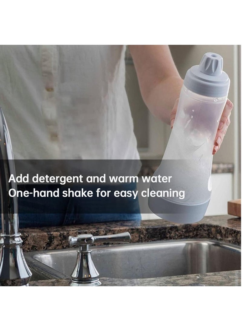 MARKQ - Hand Pancake Batter Dispenser with Wire Whisk 1000 ml Batter Mixer Squeeze Bottle Shaker for Cupcake Pancake Crepe Batter Muffins - Image 1