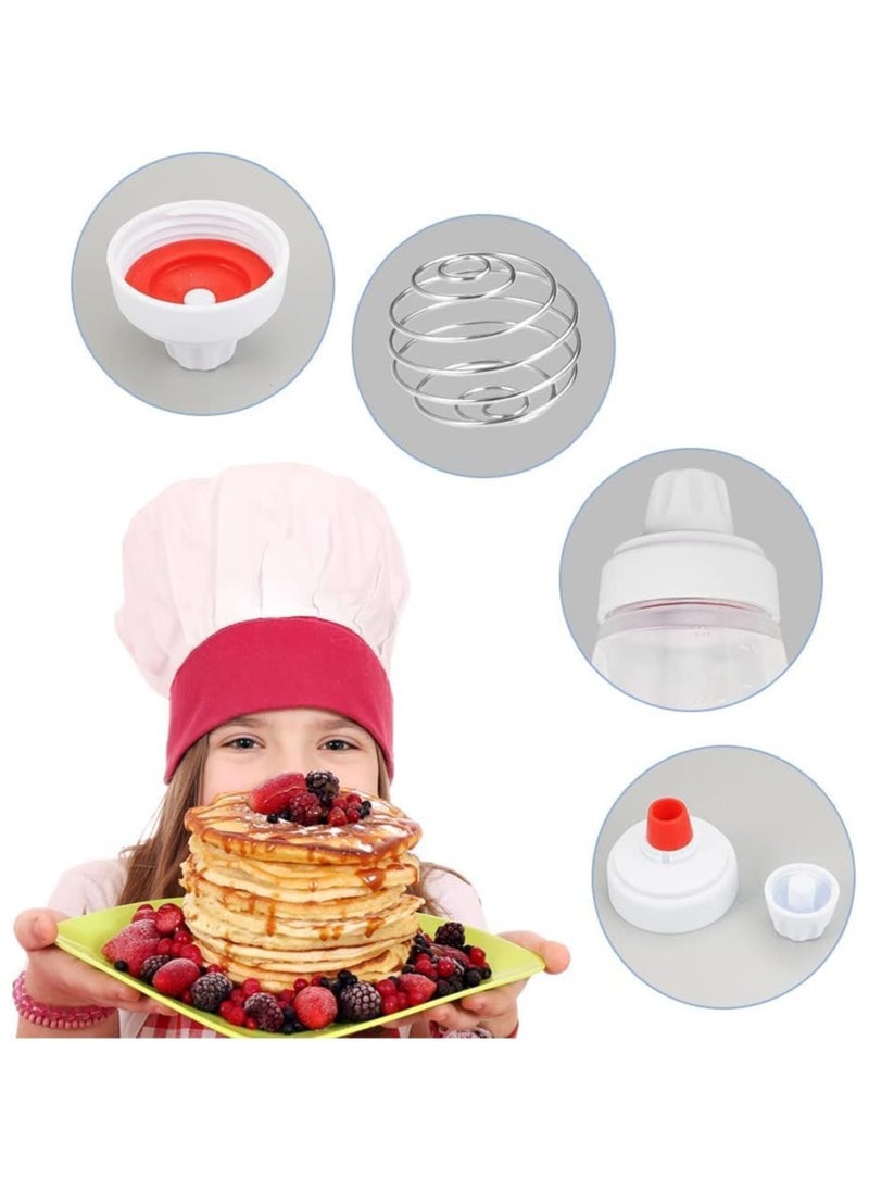 MARKQ - Hand Pancake Batter Dispenser with Wire Whisk 1000 ml Batter Mixer Squeeze Bottle Shaker for Cupcake Pancake Crepe Batter Muffins - Image 1