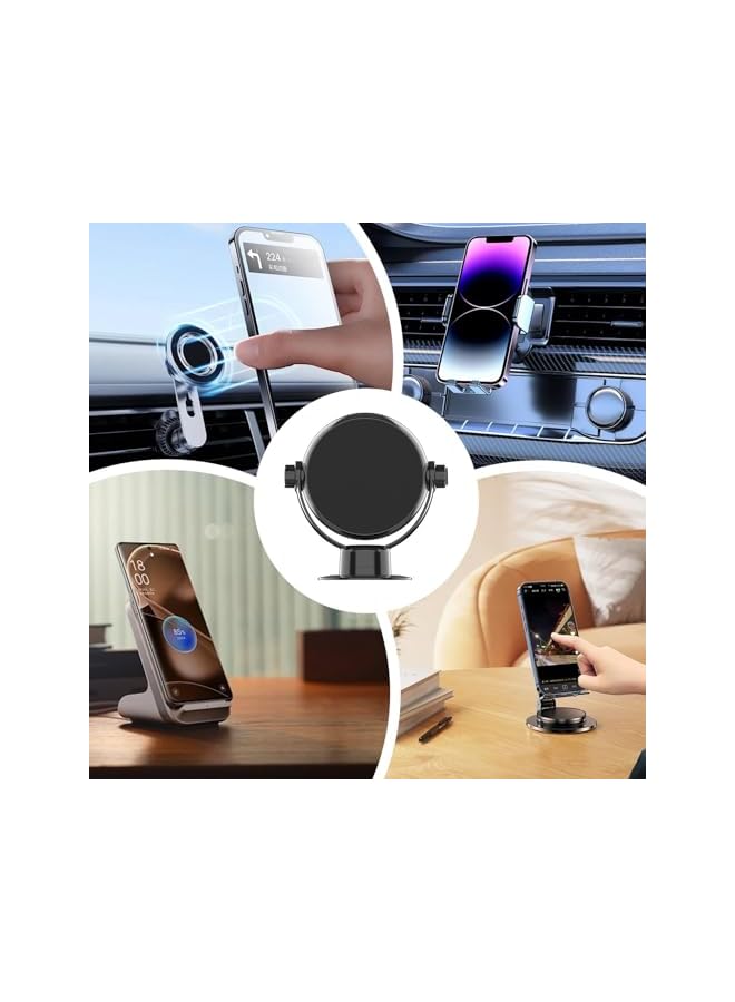 S-TOP Car Phone Mount: Magnetic Holder with 360° Rotation for Dashboard & Vent, Universal Strong Magnet Bracket for iPhone Android, Hands-Free Navigation Stent for Car SUV RV Truck Driving - Image 2