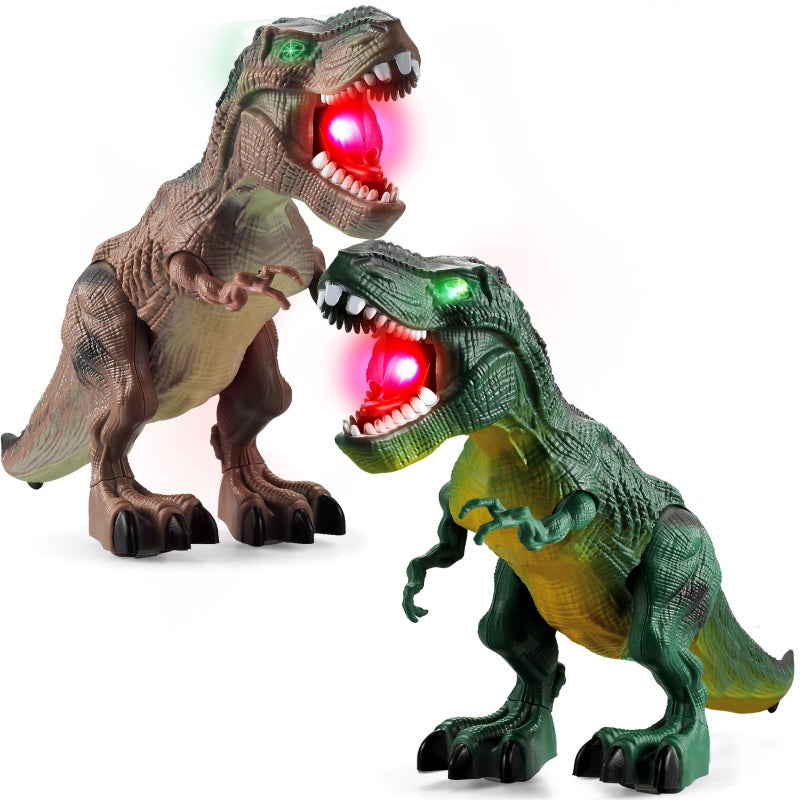 Bloolilies 2 Pack Dinosaur Toys Electric Walking Dinosaur Toys for Kids 35 57 with LED Lights Sounds Roaring Robot Dinosaur Figures for Boys Girls Party Favors Birthday Easter Gifts - Image 3