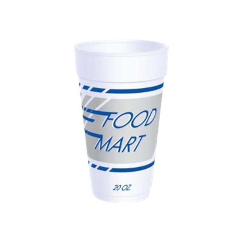 DART 20J16 3.7" Top and 2.4" Bottom Diameter, 6.1" Height, 20 Oz Big Drink Foam Cup (Case of 500), White - Image 2