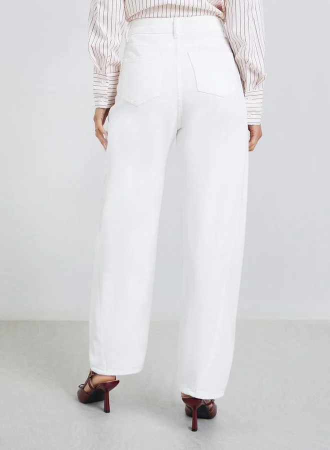 Styli  Women Barrel Fit Ankle Length Jeans for Women | Best Price UAE