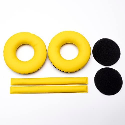 Voarmaks Rainbow Color Ear Pads Headband Cushion Kits Compatible with Sennheiser HD25 HD250BT HD25ll HD25S Il HMD25 Headphone Foam Covers Yellow Sets - Image 3
