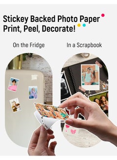Liene Liene 2x3” Photo Printer, Mini Instant Portable Color Mono Photo Printer Bundle 50 Zink Adhesive Paper, Bluetooth 5.0, Compatible w/iOS & Android, Small Picture Printer for iPhone, Smartphone, White  - Image 3