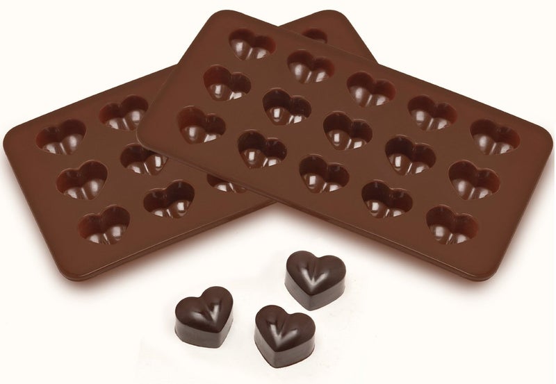 Inditradition Silicone Chocolate Candy Mould, Heart Shape | 15 Cavity Mold, Re-Usable (Brown) - Image 5