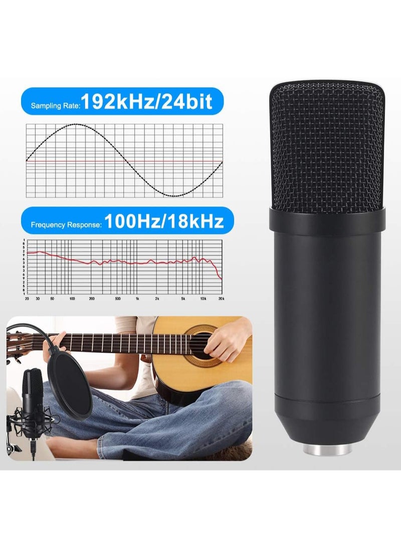 Arabest USB Condenser Microphone Kit, 192kHz/24bit Cardioid, Plug & Play USB 2.0, Adjustable Arm Stand with Shock Mount & Pop Filter, Low Noise, Streaming Podcast Gaming, Windows Mac, Black - Image 3