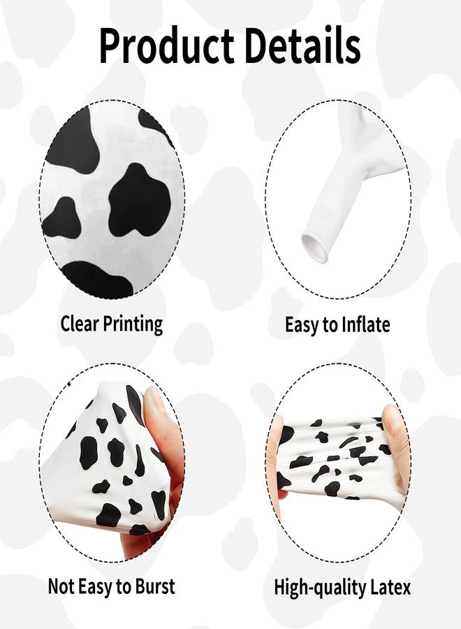 Biapian Baipian Cow Balloons, 60 Pcs Cow Print Balloons, 12 Inch Funny Farm Animal Balloons Latex Balloons Helium for Yard Farmhouse Farm Birthday Party Baby Shower Cowboy Cowgirl Party Decorations - Image 3