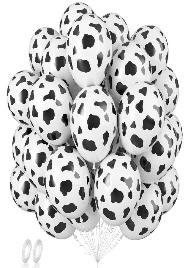 Biapian Baipian Cow Balloons, 60 Pcs Cow Print Balloons, 12 Inch Funny Farm Animal Balloons Latex Balloons Helium for Yard Farmhouse Farm Birthday Party Baby Shower Cowboy Cowgirl Party Decorations - Image 1