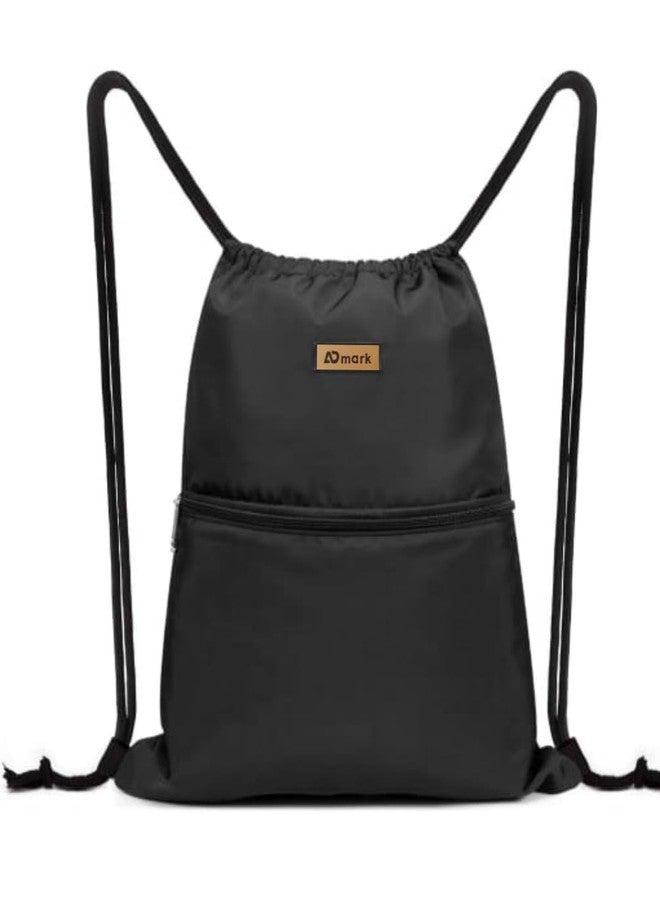 ADMARK String Yoga mat Daypack, Gym bag,Rucksack bag and sport Pouch bag for swimming 10 L Backpack black - Image 1