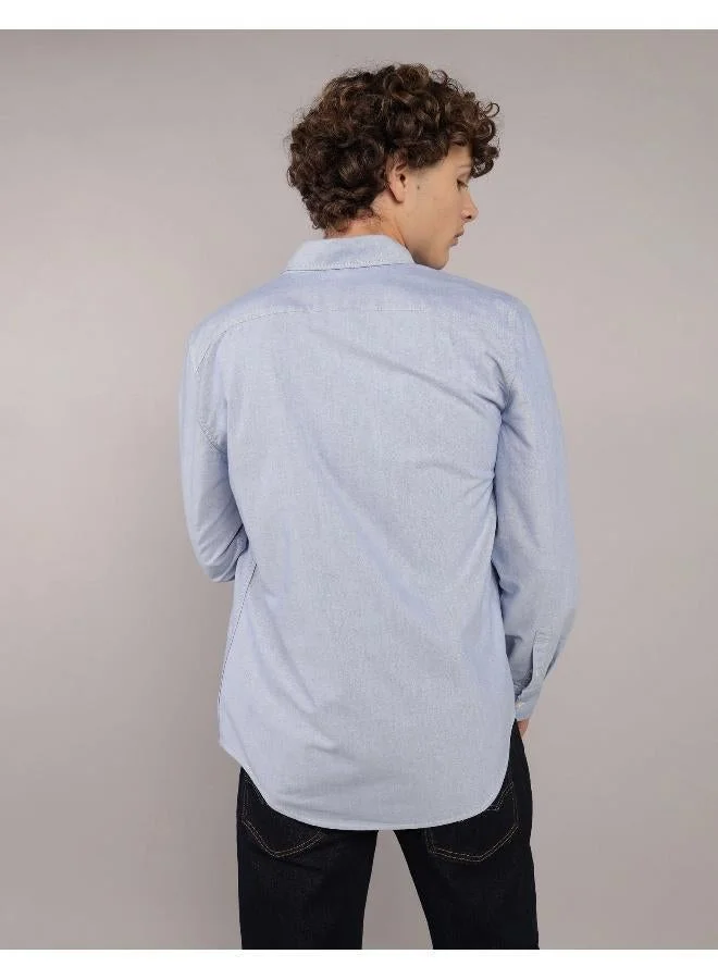 American Eagle BLUE AE Slim Fit Everyday Oxford Button-Up Shirt for Men | Best Price UAE