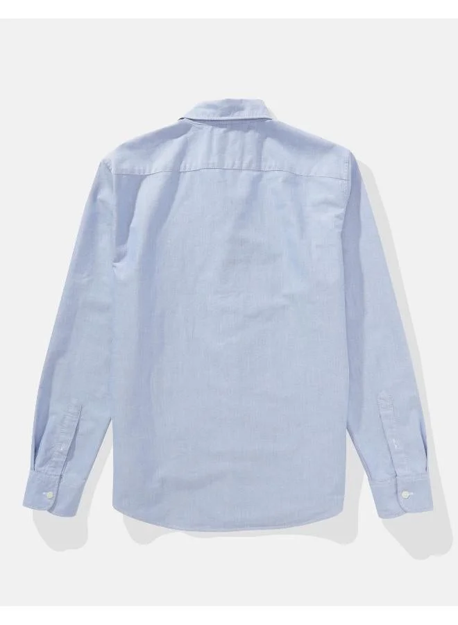 American Eagle BLUE AE Slim Fit Everyday Oxford Button-Up Shirt for Men | Best Price UAE