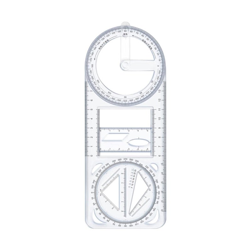 Hetalu Multifunctional Geometric Ruler Mathematics Drawing Template for Woodworking Style A | 1 Multifunctional Geometric Ruler. - Image 1