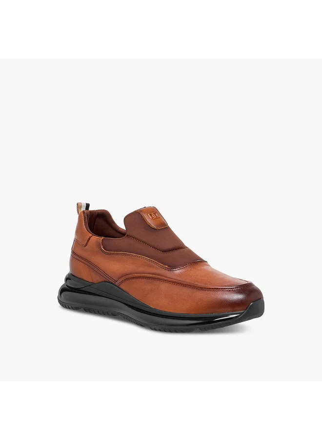 دوتشيني Men's Logo Embossed Slip-On Loafers