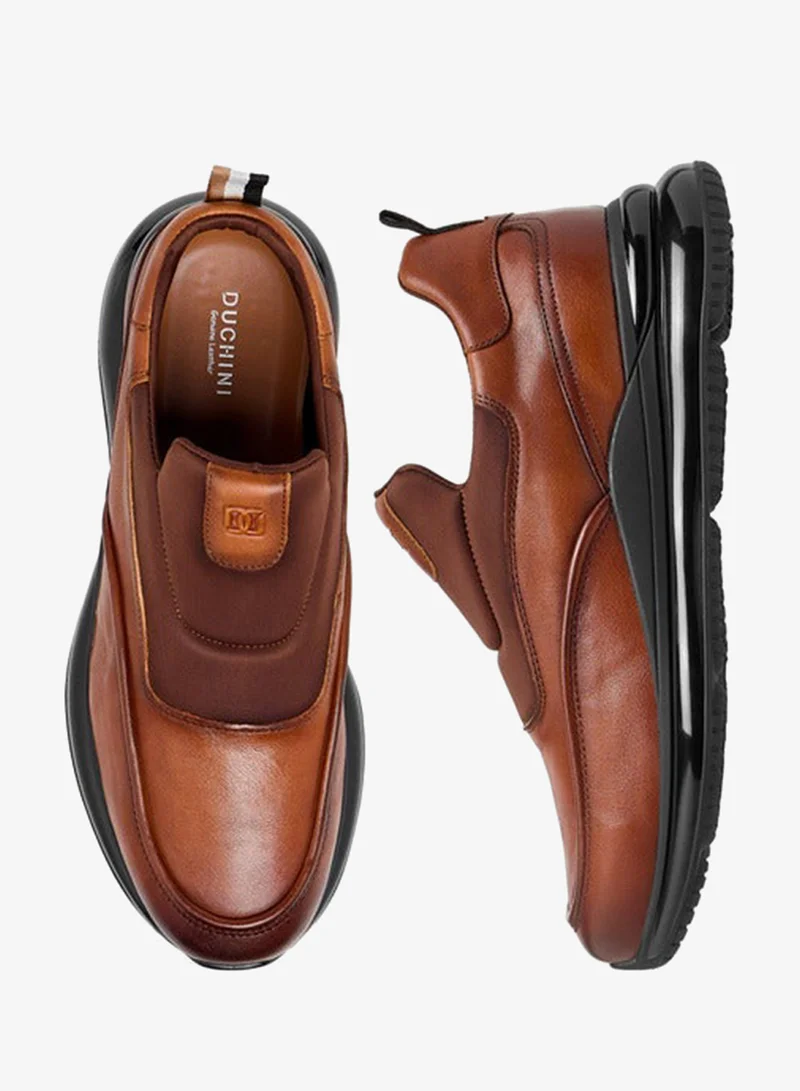 DUCHINI TAN Men's Logo Embossed Slip-On Loafers for Men | Best Price UAE