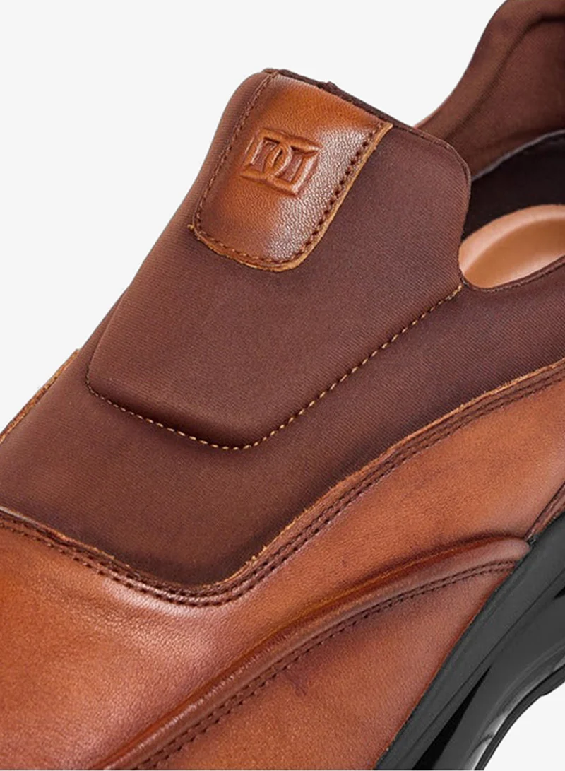 DUCHINI TAN Men's Logo Embossed Slip-On Loafers for Men | Best Price UAE