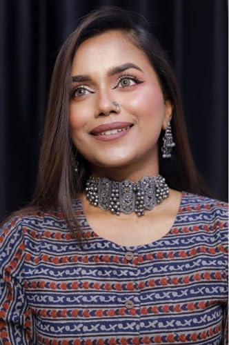 Siddhatva Fashion Indian Ethnic Afghani Oxidized Silver Indian Tribal Bohemian Gypsy Choker Necklace Jewelry Women - Image 5