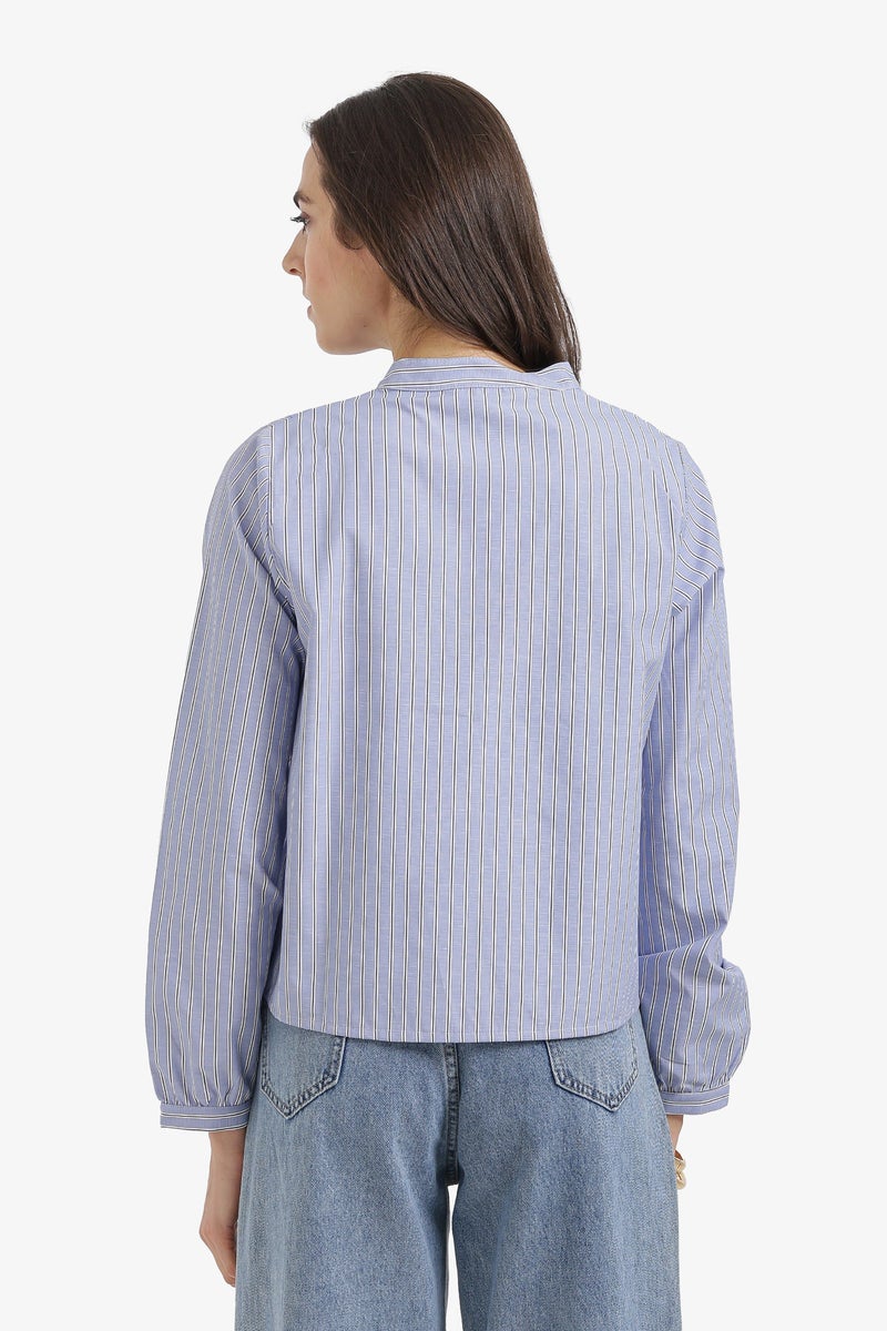 Carina Striped Tie-Front Shirt - Image 4