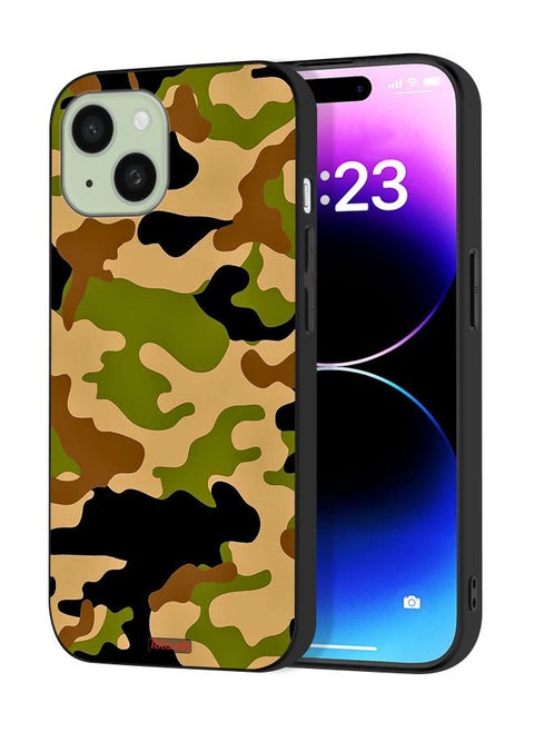 Apple iPhone 15 Protective Case Cover Camouflage Abstract Digital Pattern