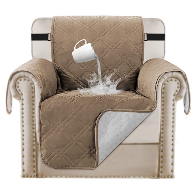 100 WATERPROOF CHAIR COVERS FOR LIVING ROOM COUCH COVER FOR PETS CHAIR PROTECTOR SOFA COVER FOR DOGS NONSLIP SOFA PROTECTOR FURNITURE COVER FOR DOGS KIDS CATS CHAIR TAUPE
