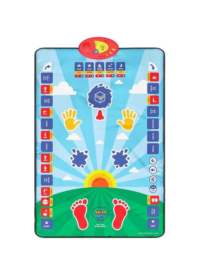 لوكاداه سجادة صلاة تعليمية إلكترونية للأطفال المسلمين - سجادة صلاة إسلامية تفاعلية مع صوت وأزرار لمس ودليل صلاة خطوة بخطوة - سجادة صلاة إسلامية للأولاد والبنات، وأدعية قرآنية، وسجادة تعليمية للأطفال