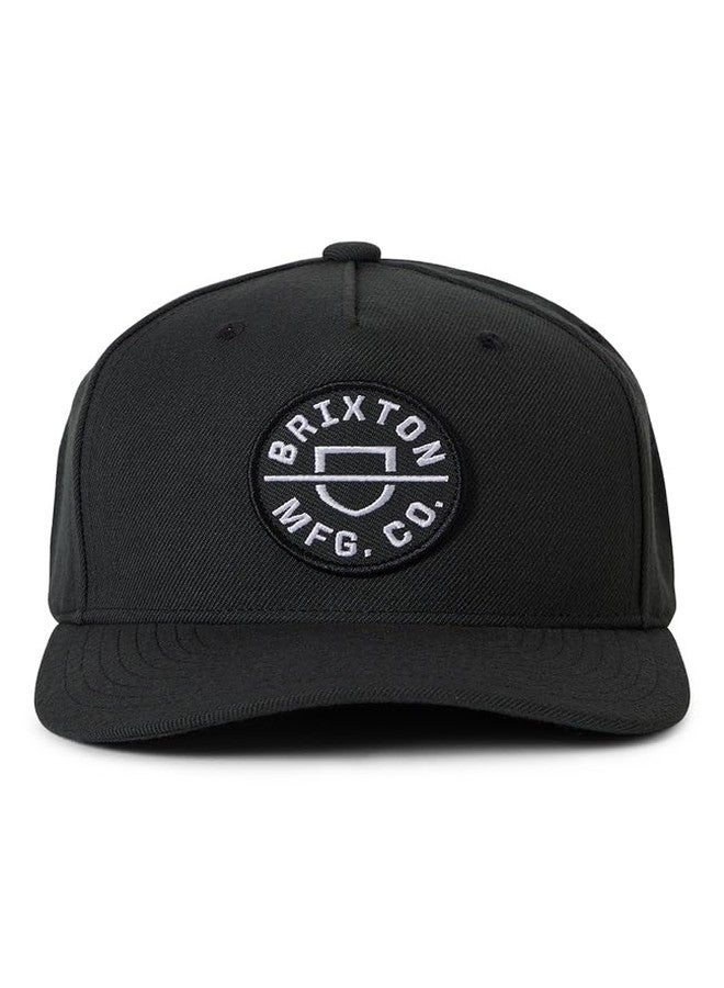 Brixton Men's Crest C MP Snapback Washed Black - with Embroidered Patch - Image 5