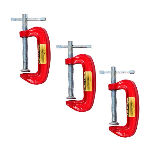 GLOBUS 408 MINI C OR G CLAMP 2 INCH SET/3 PCS (PACK OF 3, SILVER AND RED) - Image 3