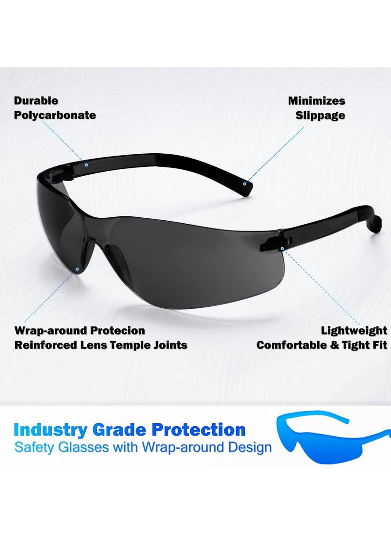 SOLARAE 8Pcs Safety Glasses, Protective Eyewear for Men Women, ANSI Z87.1 Eye Protection Goggles with Clear Protective for Work - Image 5