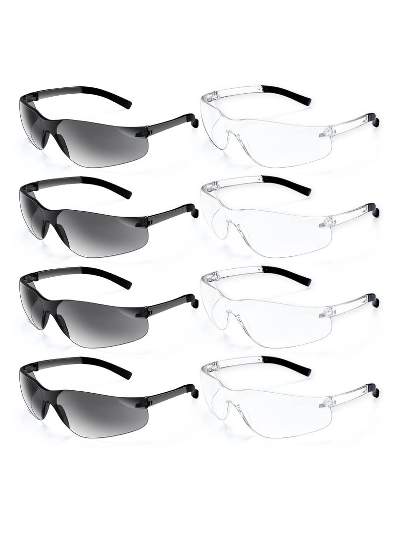 SOLARAE 8Pcs Safety Glasses, Protective Eyewear for Men Women, ANSI Z87.1 Eye Protection Goggles with Clear Protective for Work - Image 1