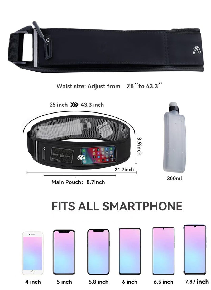 SYOSI - Running Belt Hydration with Bottles, Fanny Pack Water Bottle Holder, Zipper Waist Pouch Fits Most phones, Polyester Fiber, Zerobounce Design for Cycling Climbing Marathon (Watter Bottle Included) - Image 1