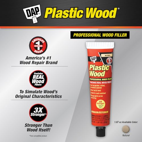 DAP Plastic Wood Solvent-Based Professional Wood Filler, Natural, 1.87 oz (7079821500) - Image 3