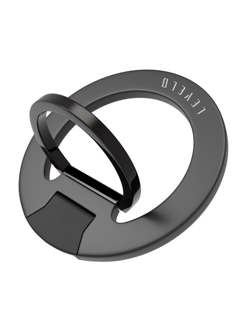 LEVELO Gia Magsafe Phone Ring Holder & Mount - Black - Image 1
