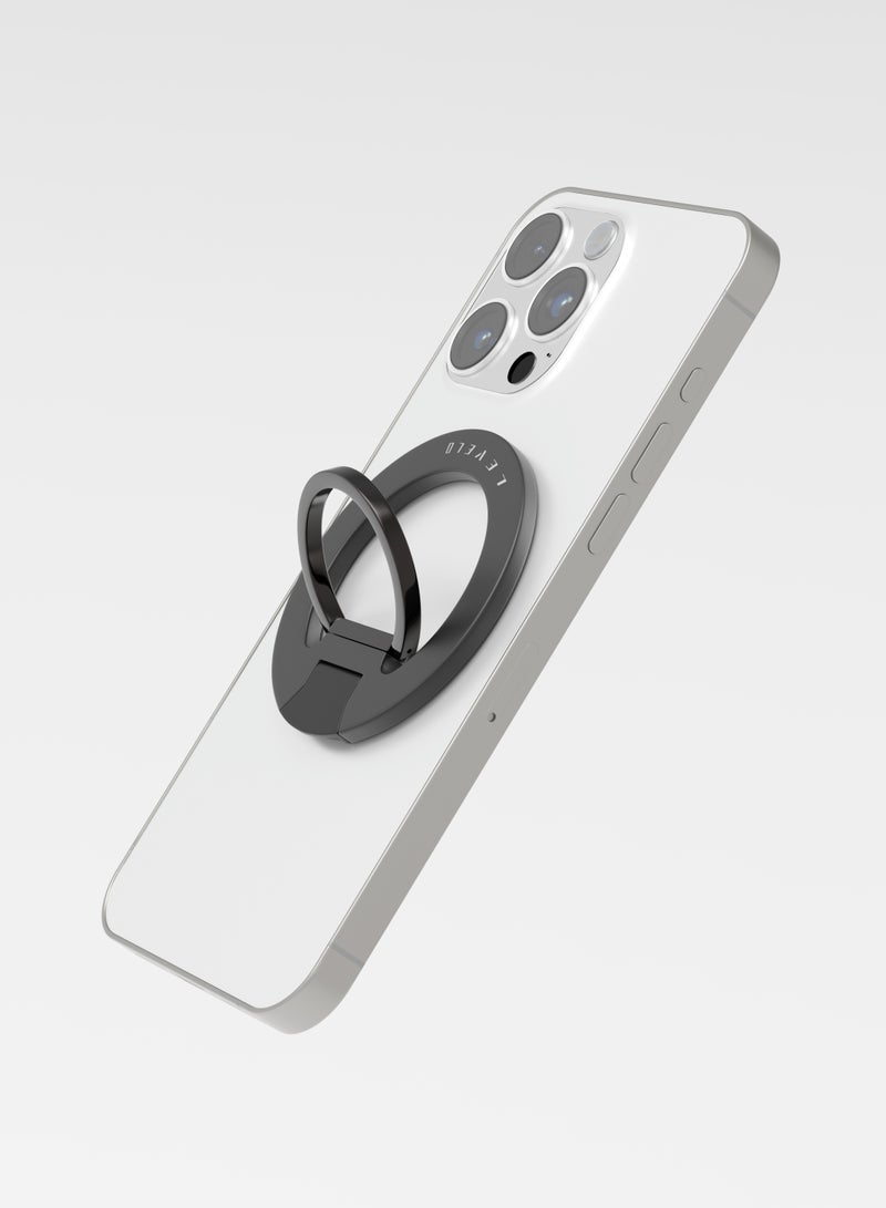 LEVELO Gia Magsafe Phone Ring Holder & Mount - Black - Image 5