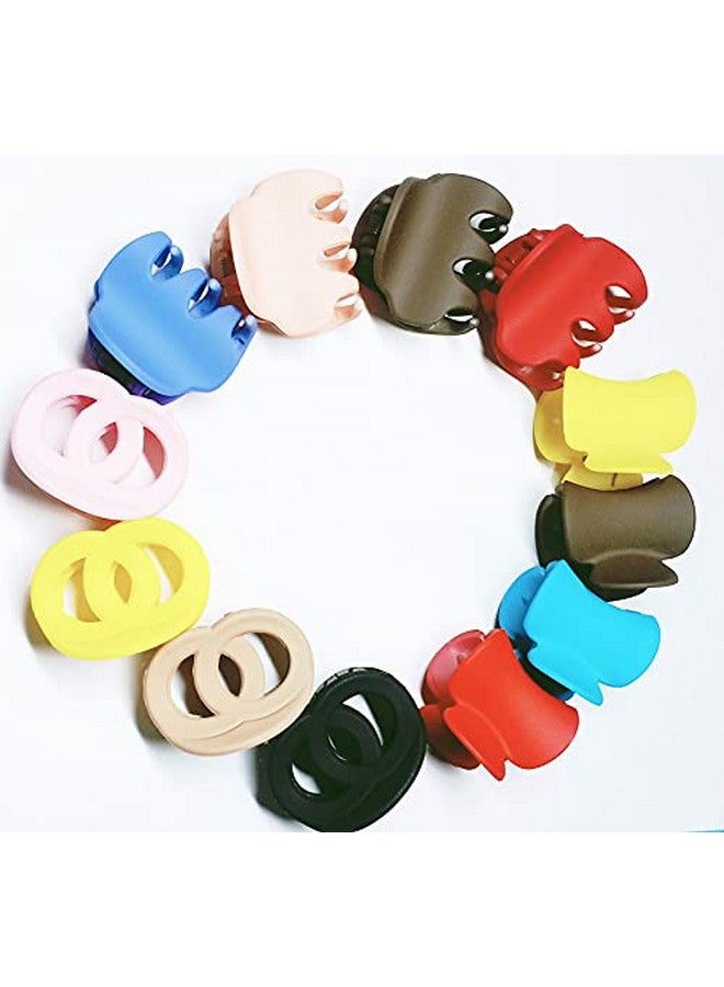 Drishti® Plastic Hair Clutcher Designer Mate Finish Hair Claw Clip For Girls And Women Multicolor (Pack of -12) - Image 2