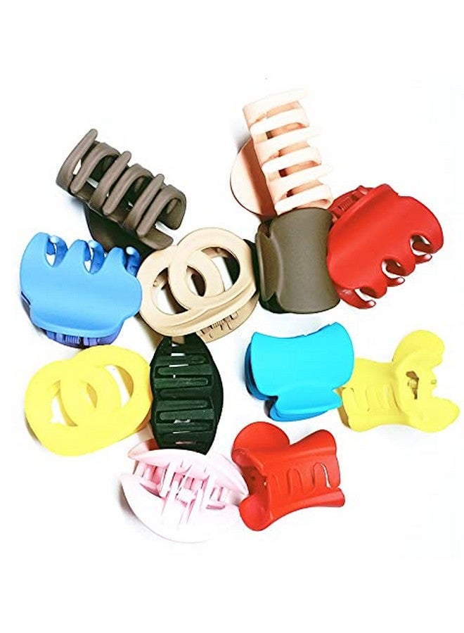 Drishti® Plastic Hair Clutcher Designer Mate Finish Hair Claw Clip For Girls And Women Multicolor (Pack of -12) - Image 4