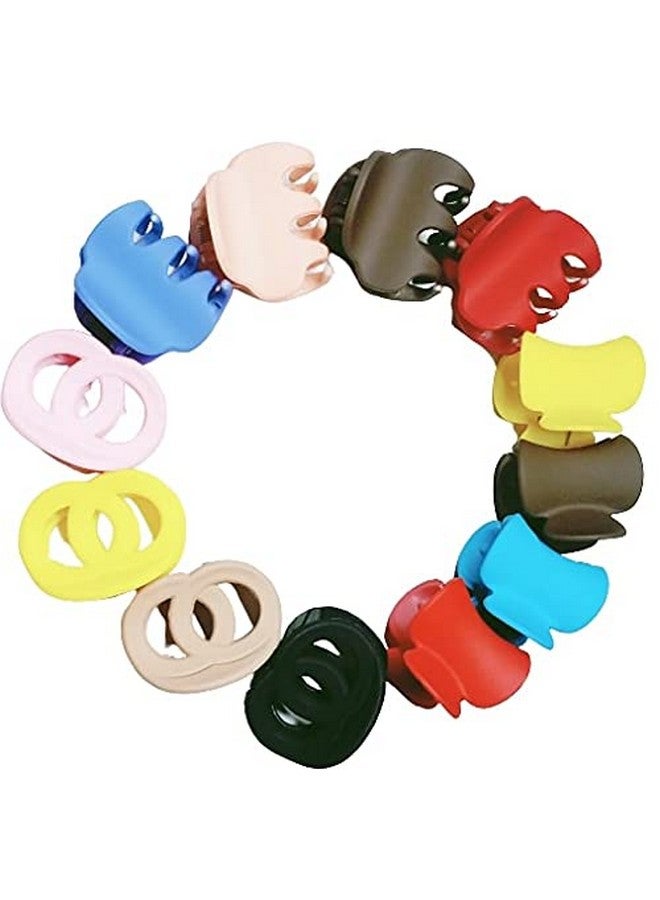 Drishti® Plastic Hair Clutcher Designer Mate Finish Hair Claw Clip For Girls And Women Multicolor (Pack of -12) - Image 1