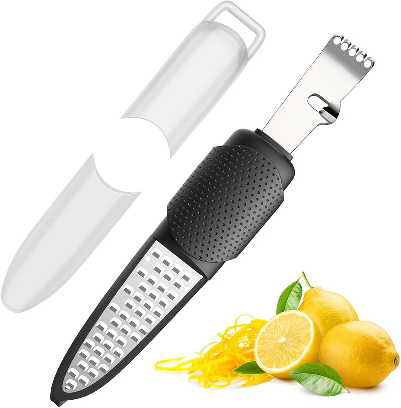 Pisol Zester, Lemon Citrus Orange Zester and Grater Tool, Cheese Grater & Vegetable Grater for Lime, Garlic, Ginger, Chocolate, Fruits, Dishwasher Safe - Image 1