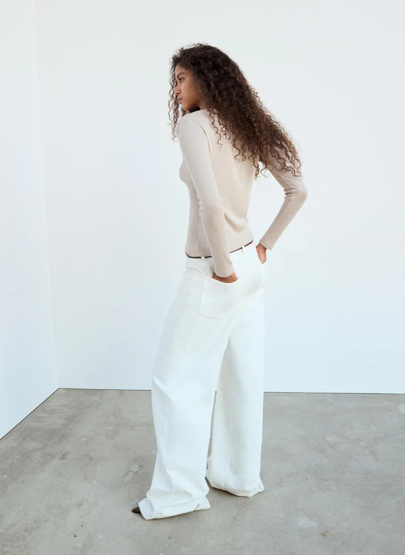 Mango 07-ARENA Long-Sleeved Boat-Neck T-Shirt for Women | Best Price UAE