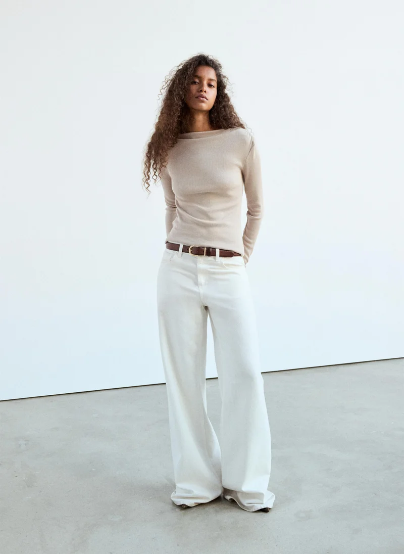 Mango 07-ARENA Long-Sleeved Boat-Neck T-Shirt for Women | Best Price UAE