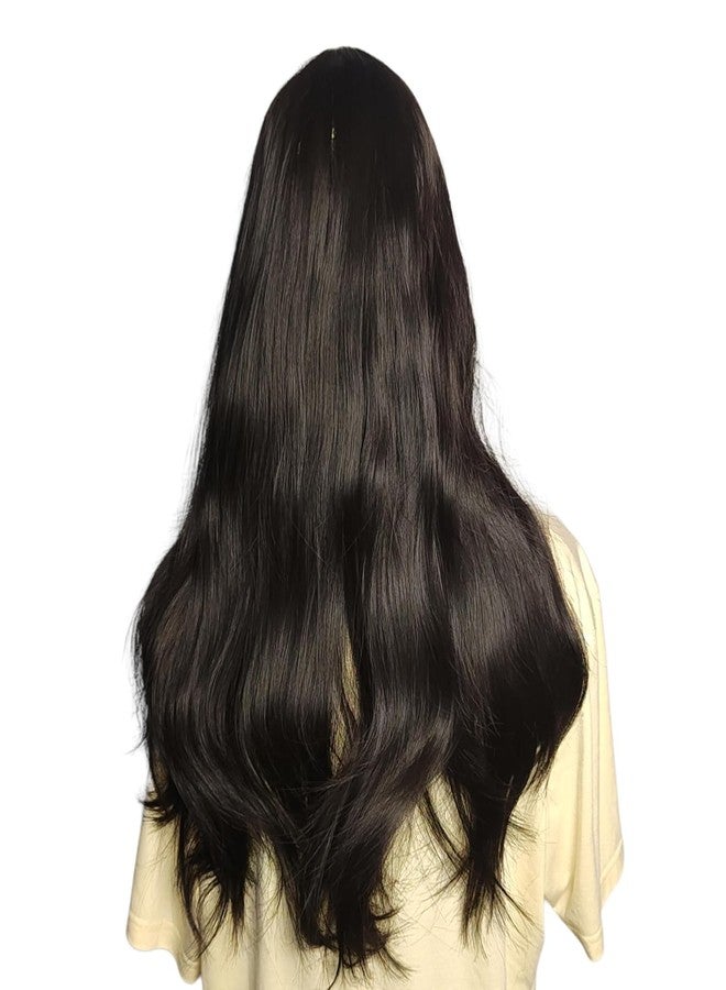 برافراجيا شعر مستعار طويل مستقيم من برافراجيا - شعر مستعار أسود مموج بطول 26 بوصة للنساء، بديل ناعم ورقيق وقابل للغسل لكامل الرأس، مناسب لأعياد الميلاد والحفلات وحفلات الزفاف والهالوين والكوسبلاي - Image 3