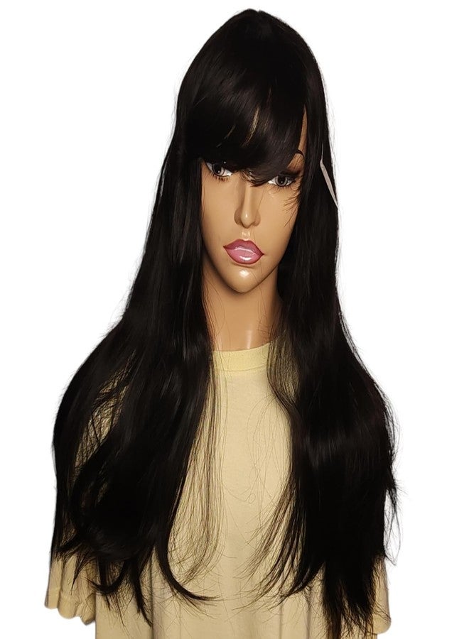 برافراجيا شعر مستعار طويل مستقيم من برافراجيا - شعر مستعار أسود مموج بطول 26 بوصة للنساء، بديل ناعم ورقيق وقابل للغسل لكامل الرأس، مناسب لأعياد الميلاد والحفلات وحفلات الزفاف والهالوين والكوسبلاي - Image 1