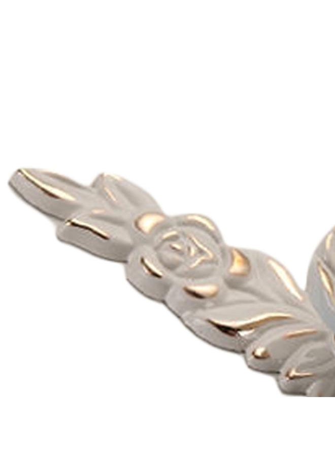 Thoraya Euro Rose Cabinet Knobs Vintage Exquisite 3D Zinc Alloy Flower Drawer Pull Handles for Kitchen Bedroom and Bathroom Leaf Ivory with Gold Trim M  - Image 5