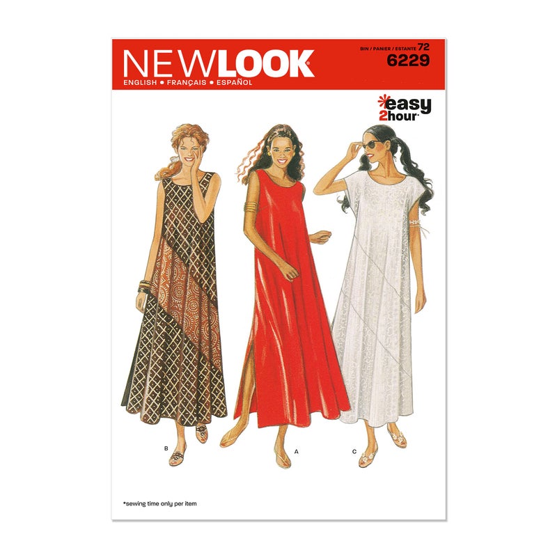 Simplicity U06229A New Look Easy to Sew Misses' Sleeveless Dress Sewing Patterns Kit, Code 6229, Sizes 8-18 - Image 1