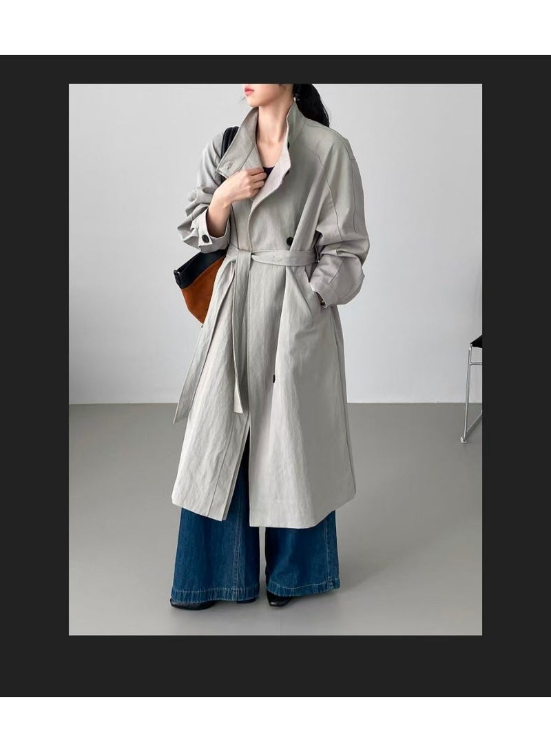 Premium stand-up collar trench coat - Image 2