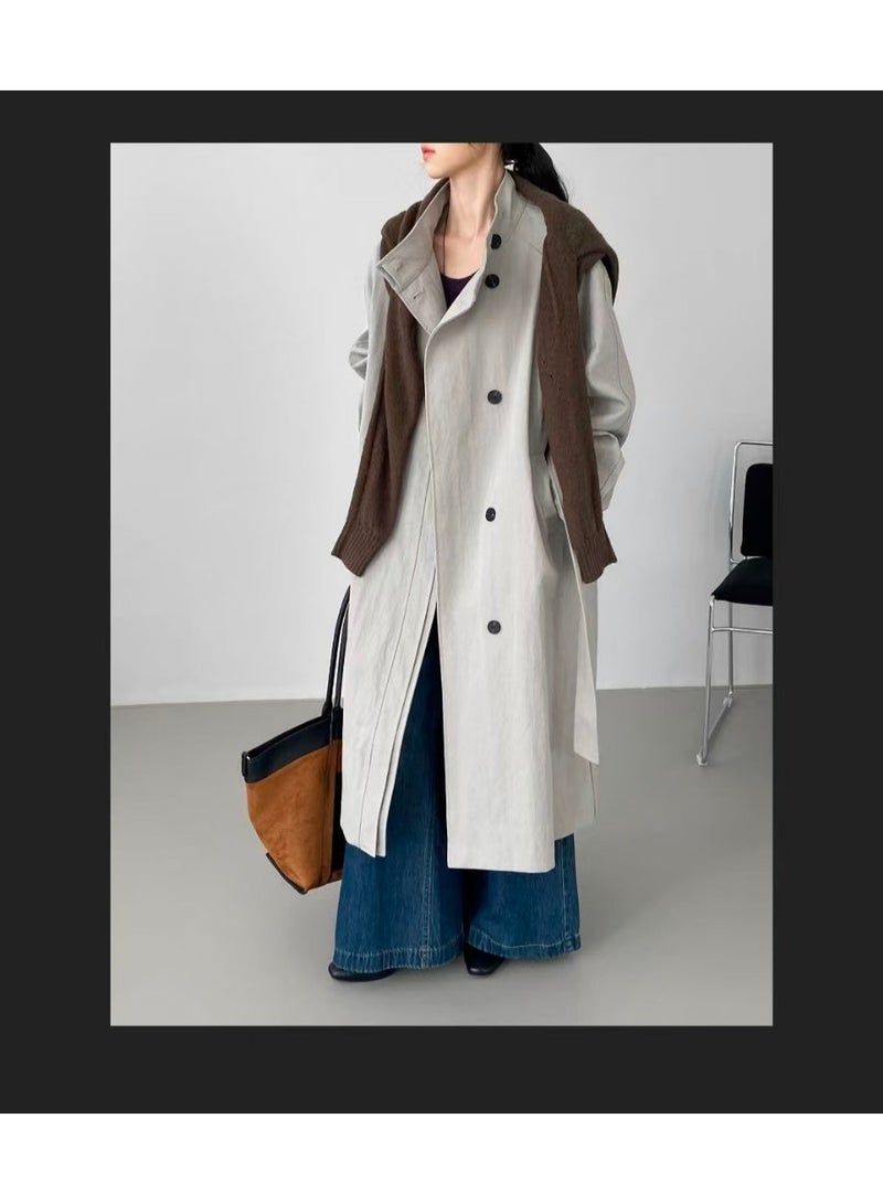 Premium stand-up collar trench coat - Image 3